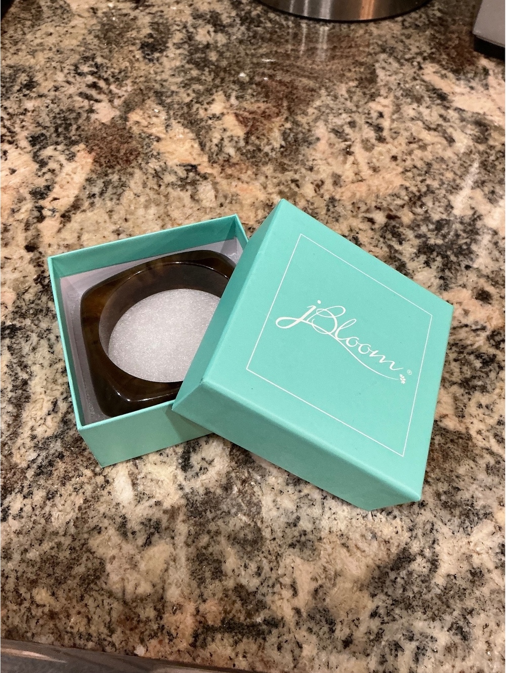 jBloom Tortoiseshell Square Bangle Bracelet | Chunky Statement Resin Cuff
